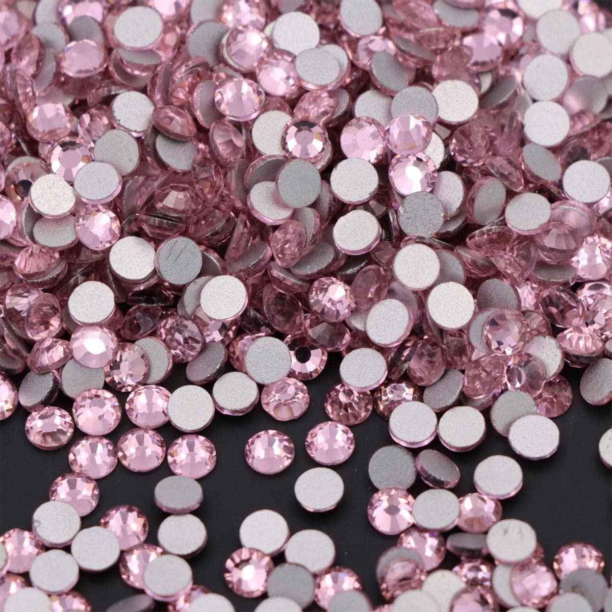 Стрази Світло-рожеві/рожеві SS3-SS34 з плоскою задньою стінкою, кристали для нейл-арту/стрази, що приклеюються, без гарячої фіксації SS34, 288 штук, фото №4