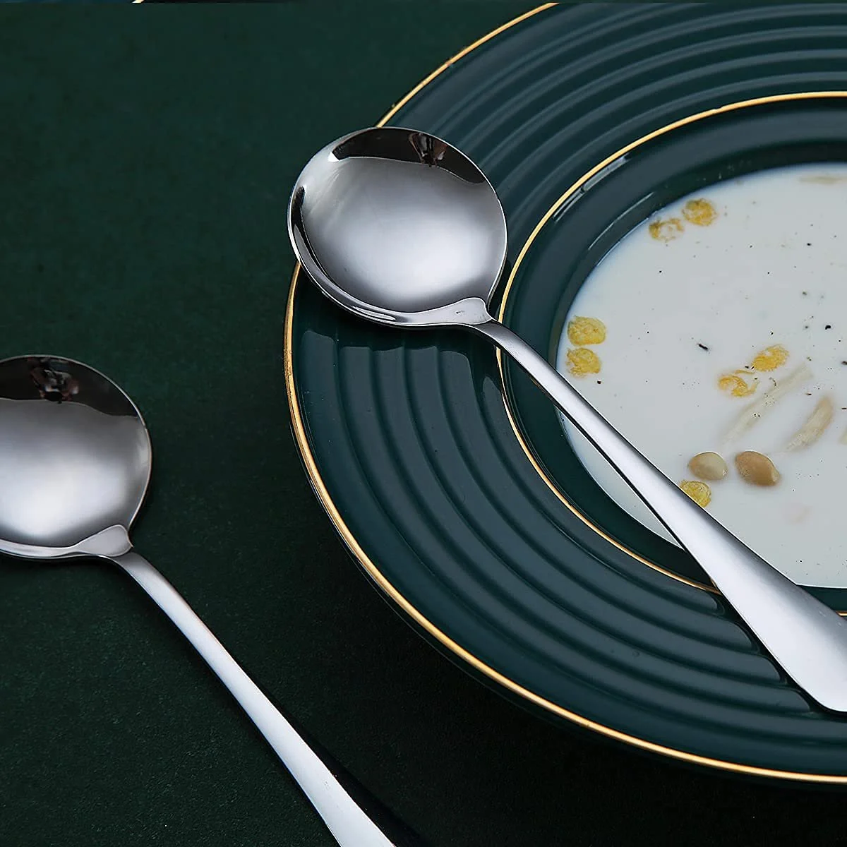 Ложка для супу Berglander, 6 шт., з нержавіючої сталі, кругла, класична блискуча, фото №2