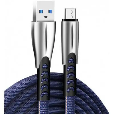 Дата кабель USB 2.0 AM to Micro 5P 1.0m zinc alloy blue ColorWay (CW-CBUM011-BL), фото №1