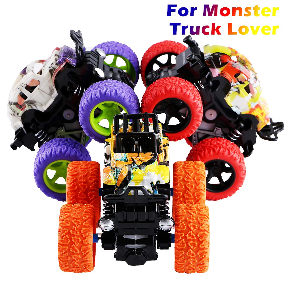 Игрушка CozyBomB Friction Powered Monster Truck для мальчиков - Инерционные автомобили Playset 3 шт, фото №8