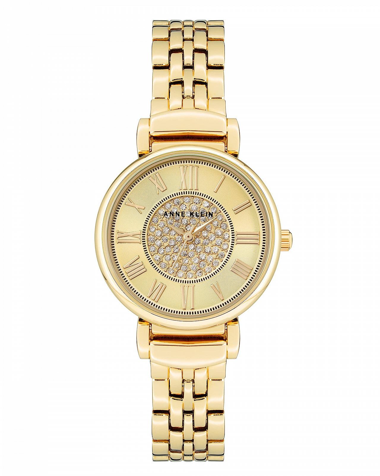 Жіночий годинник Anne Klein Золотий з кристалами, фото №1