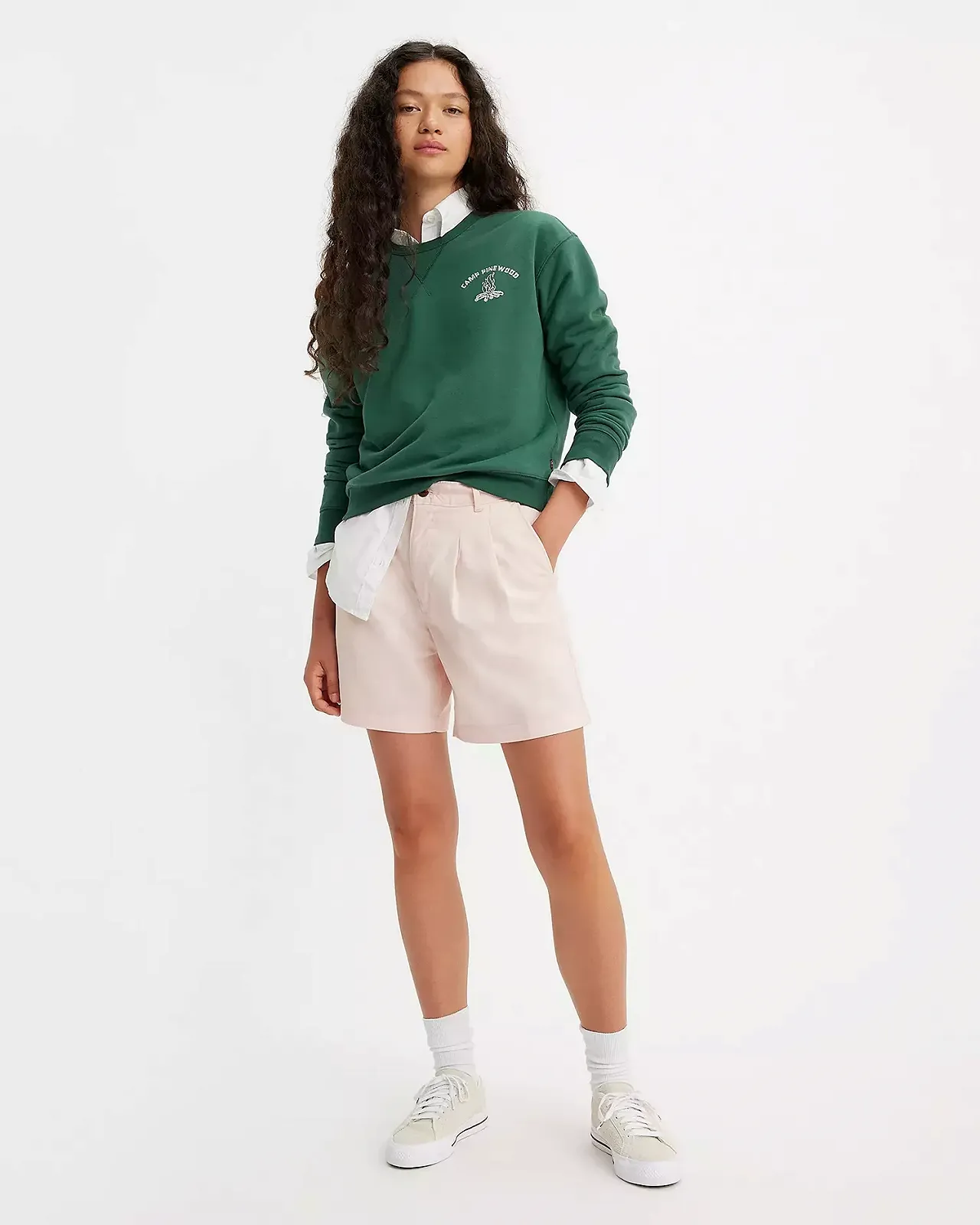Женские шорты брючные Levis - Pleated Trouser Short Mauve Chalk - 24, фото №5