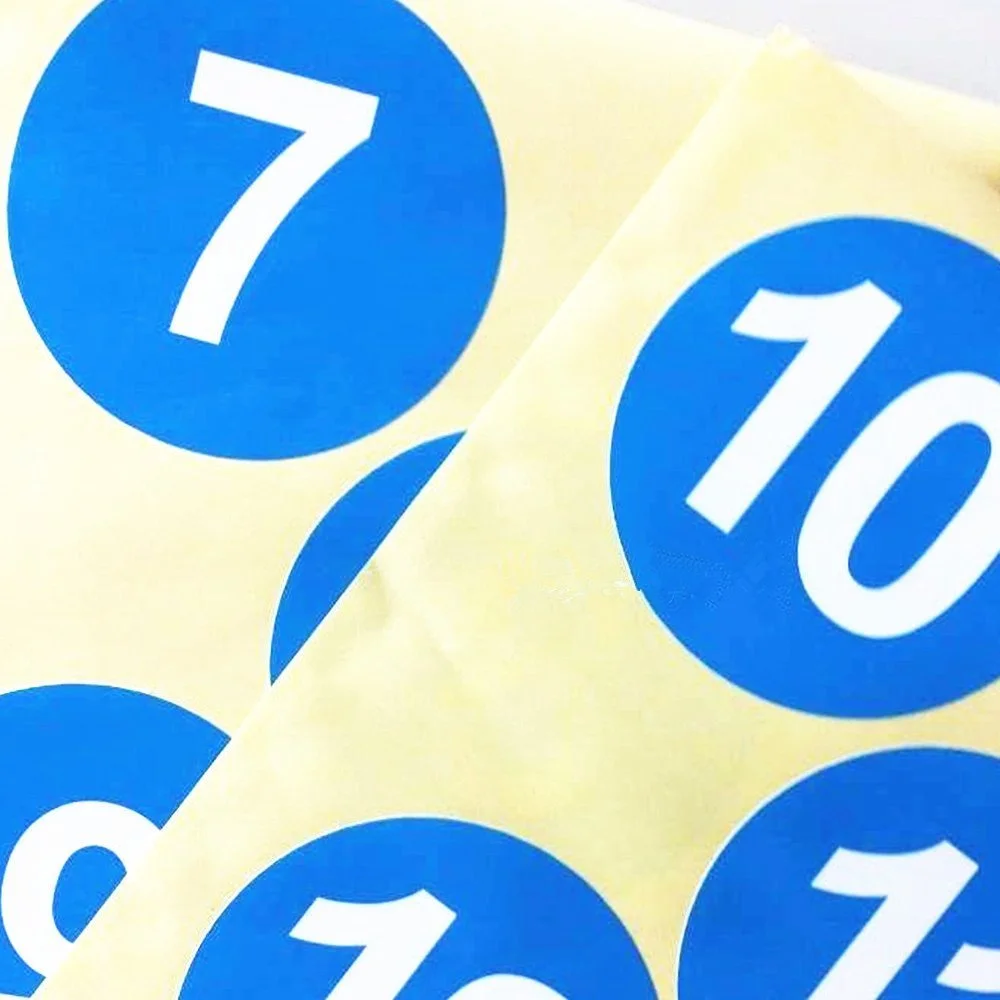 Наклейки-номери 1-50 Круглі Сині 5 см, фото №4