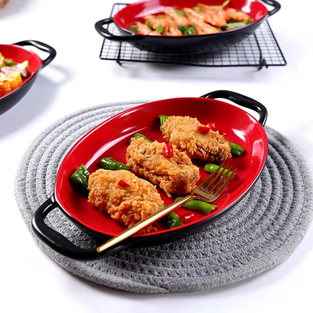 Форма для запікання VALICLUD Керамічна з подвійною ручкою Термостійка, фото №7 Форма для запікання VALICLUD Керамічна з подвійною ручкою Термостійка, фото №7