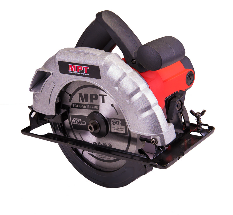 Пила циркулярна MPT 1200 Вт 185х20 мм 5000 об/хв пропил 60 45-90° аксесуари 2 шт MCS1805P, фото №1
