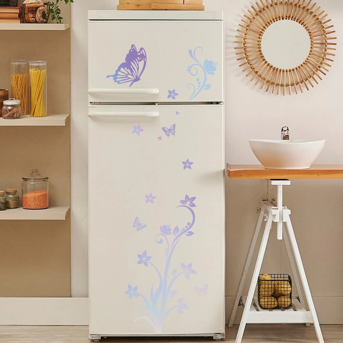 Наклейка на стену HGDESIGN 3D Butterfly Flower Tendril светящаяся (B), фото №7