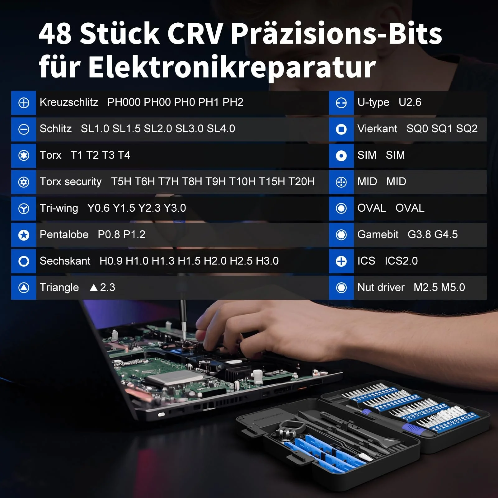 Набір прецизійних викруток STREBITO 64 шт., фото №2