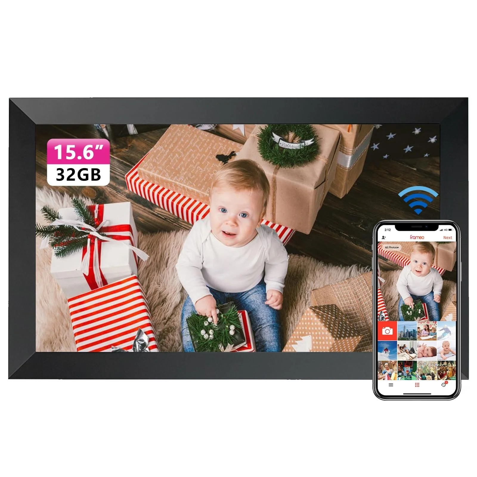 Цифровая фоторамка Frameo WLAN 15.6 дюймов 1920 x 1080 FHD IPS Touchscreen 32 ГБ Автоповорот, фото №1 Цифровая фоторамка Frameo WLAN 15.6 дюймов 1920 x 1080 FHD IPS Touchscreen 32 ГБ Автоповорот, фото №1