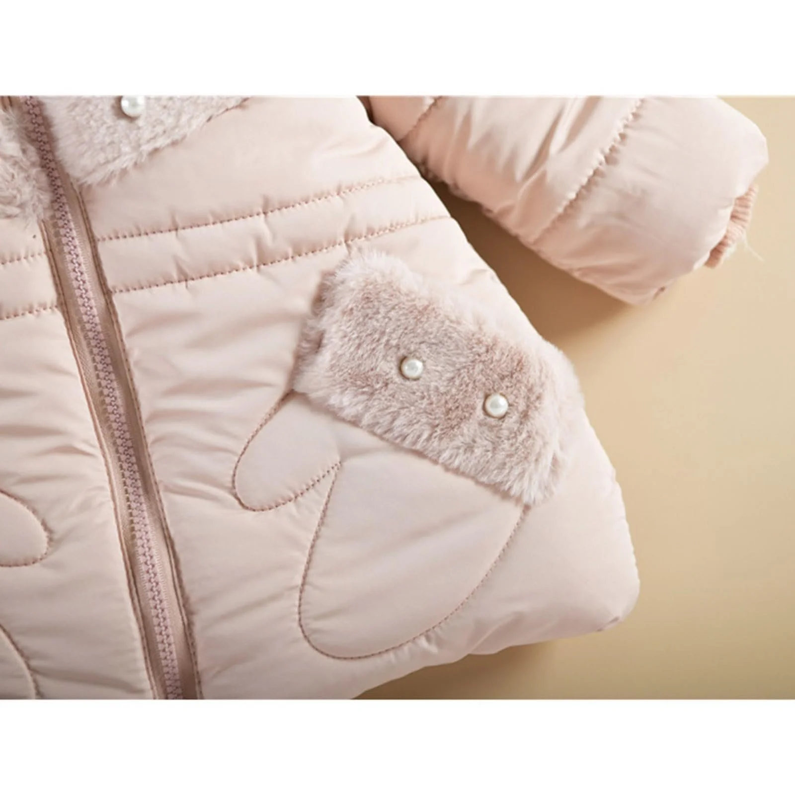 Зимова куртка для дівчат з хутряним капюшоном, фото №5