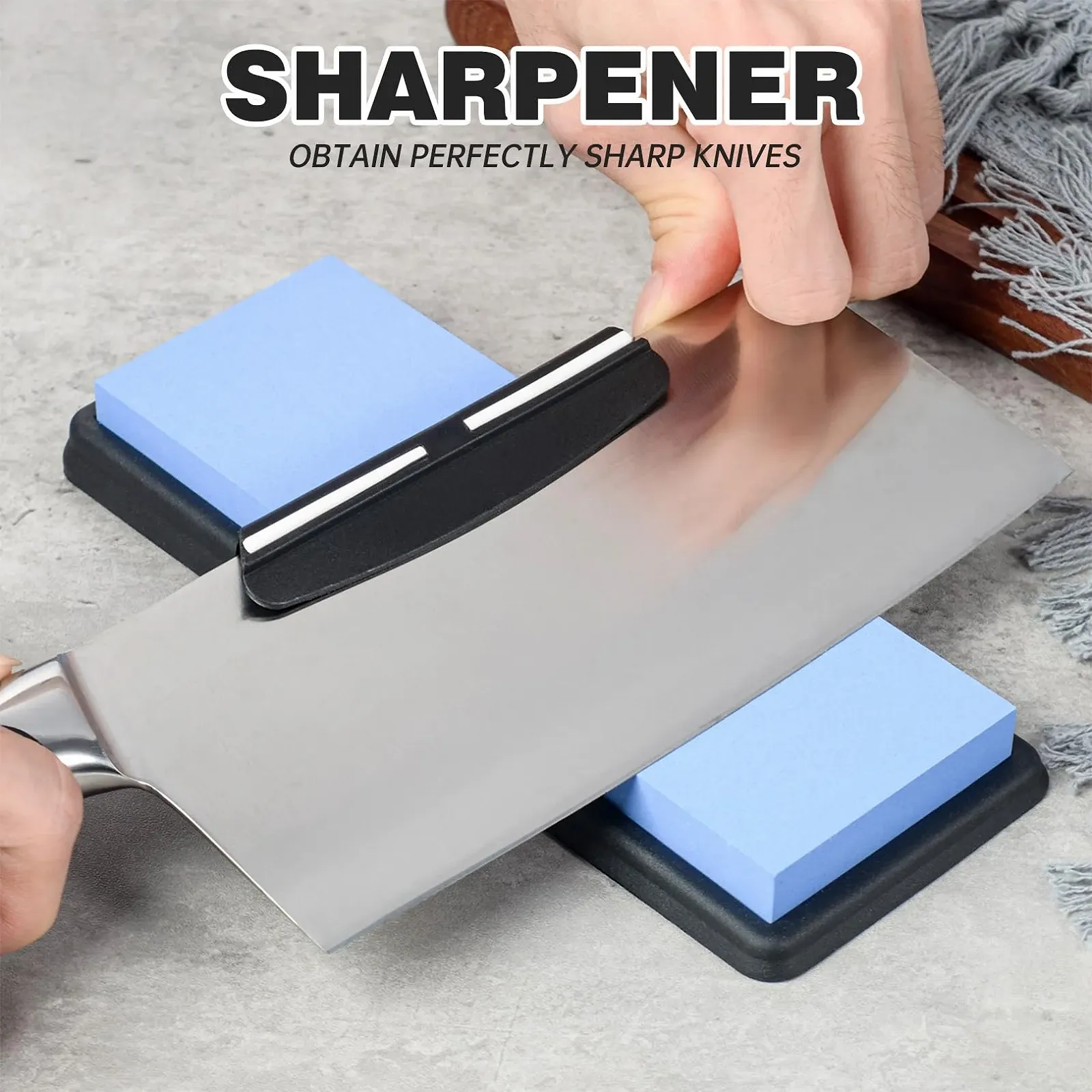 Направляющая для заточки ножей 15 градусов портативная прочная пластик, фото №5