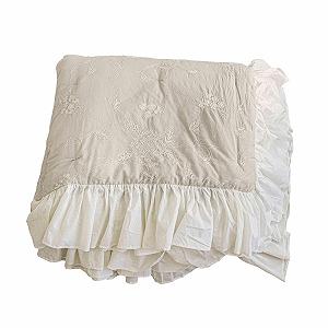 Покрывало Loberon Clarissa Цветочная вышивка Серый synthetic.ua - Фото 1