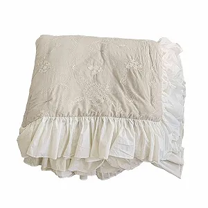 Покрывало Loberon Clarissa Цветочная вышивка Серый synthetic.ua - Фото 1