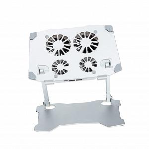 Подставка для ноутбука NUOBESTY Регулируемая с охлаждающими вентиляторами Эргономичная подставка для ПК, ноутбуков и планшетов Регулируемая по высоте для большего комфорта работы Нескользящие силиконовые накладки для дома и офиса - Фото 1