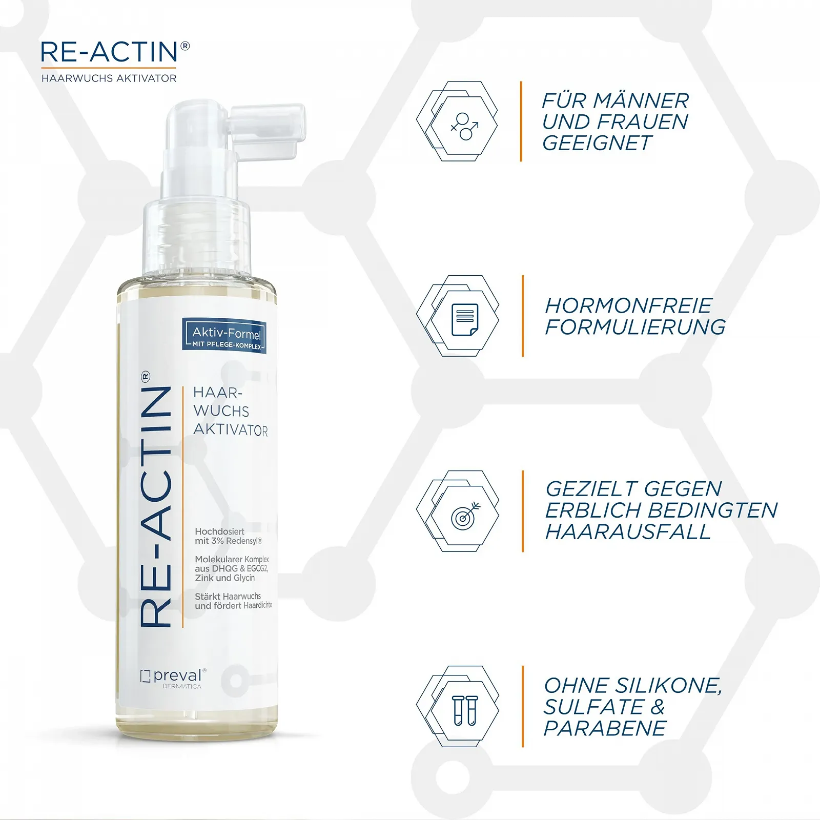 Активатор росту волосся RE-ACTIN Оригінал з 3% Redensyl 100 мл, фото №2 Активатор росту волосся RE-ACTIN Оригінал з 3% Redensyl 100 мл, фото №2