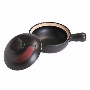 Ківш Clay Stew Pot Чорний з червоним візерунком енергоощадний - Фото 1