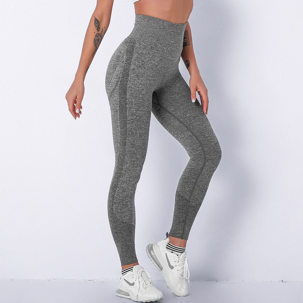 Леггинсы женские спортивные 10906 XL темно-серые, фото №3