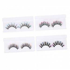 Пліс Ангойлі 4 Пари Пайєткові Falsche Wimpern Halloween Лашес Гліттервімперн Кольорові Вії Cosplay-Wimpern Гліцер Вії Подовження - Фото 1