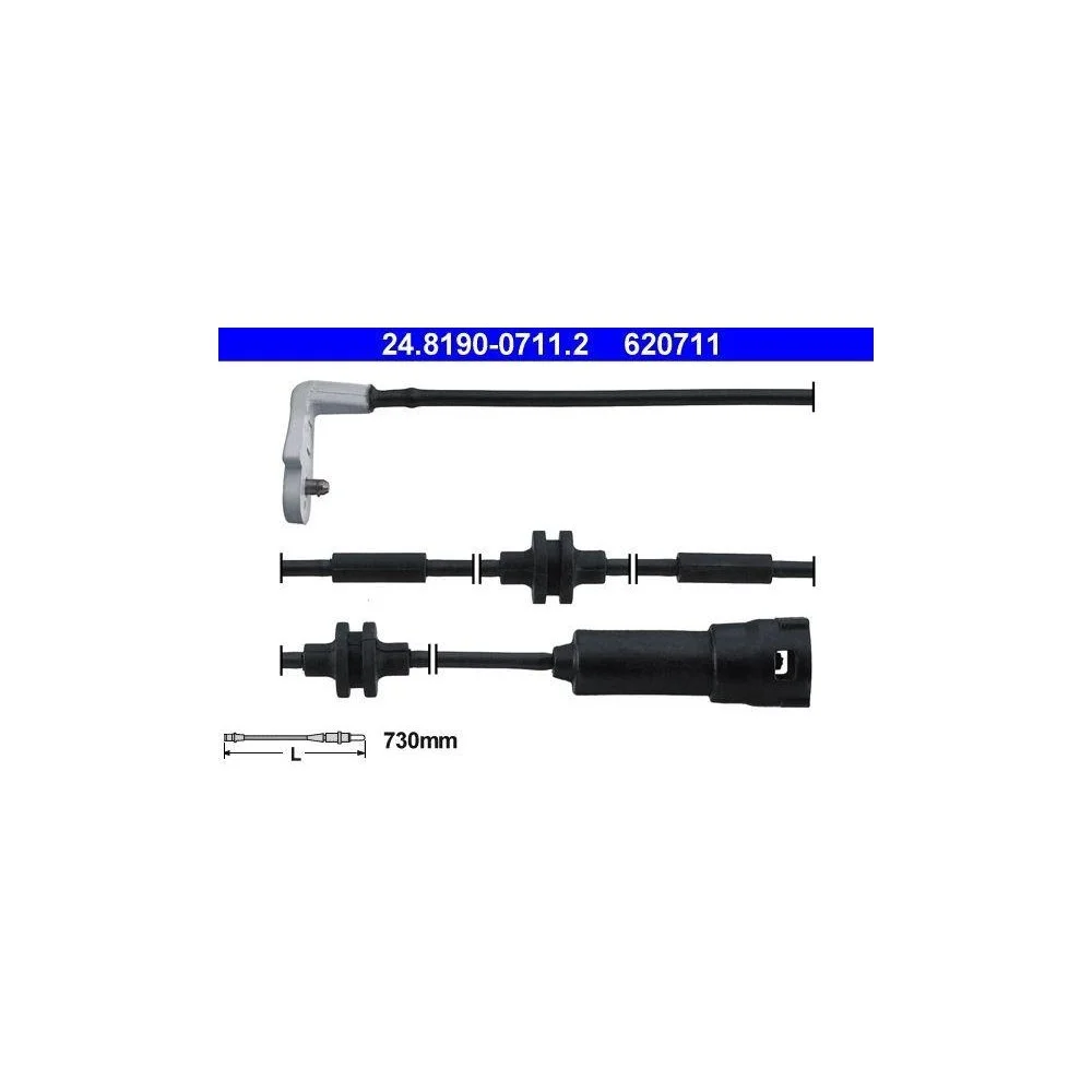 Датчик зносу гальмівних колодок ATE 24.8190-0711.2, фото №1