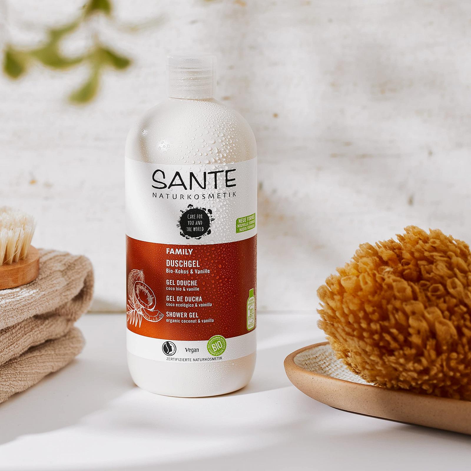 Поживний гель для душу SANTE Naturkosmetik Family Органічний кокос та алое вера 950 мл, фото №7