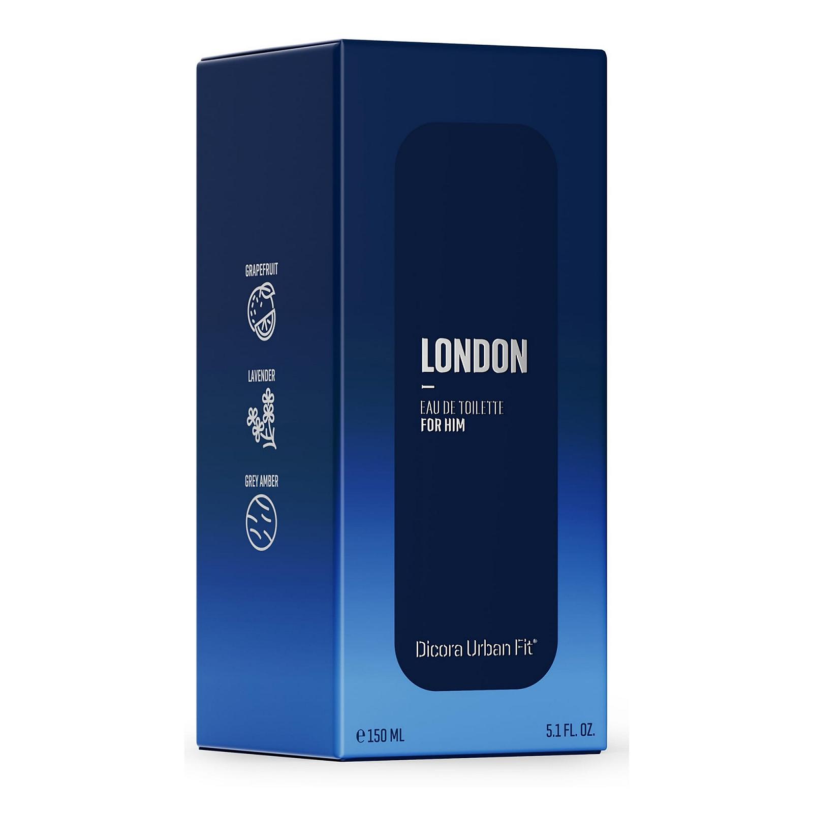 Туалетная вода Dicora Urban Fit London Sea Notes, Grapefruit, Lavender and Amber, Grey, 150 мл, фото №3