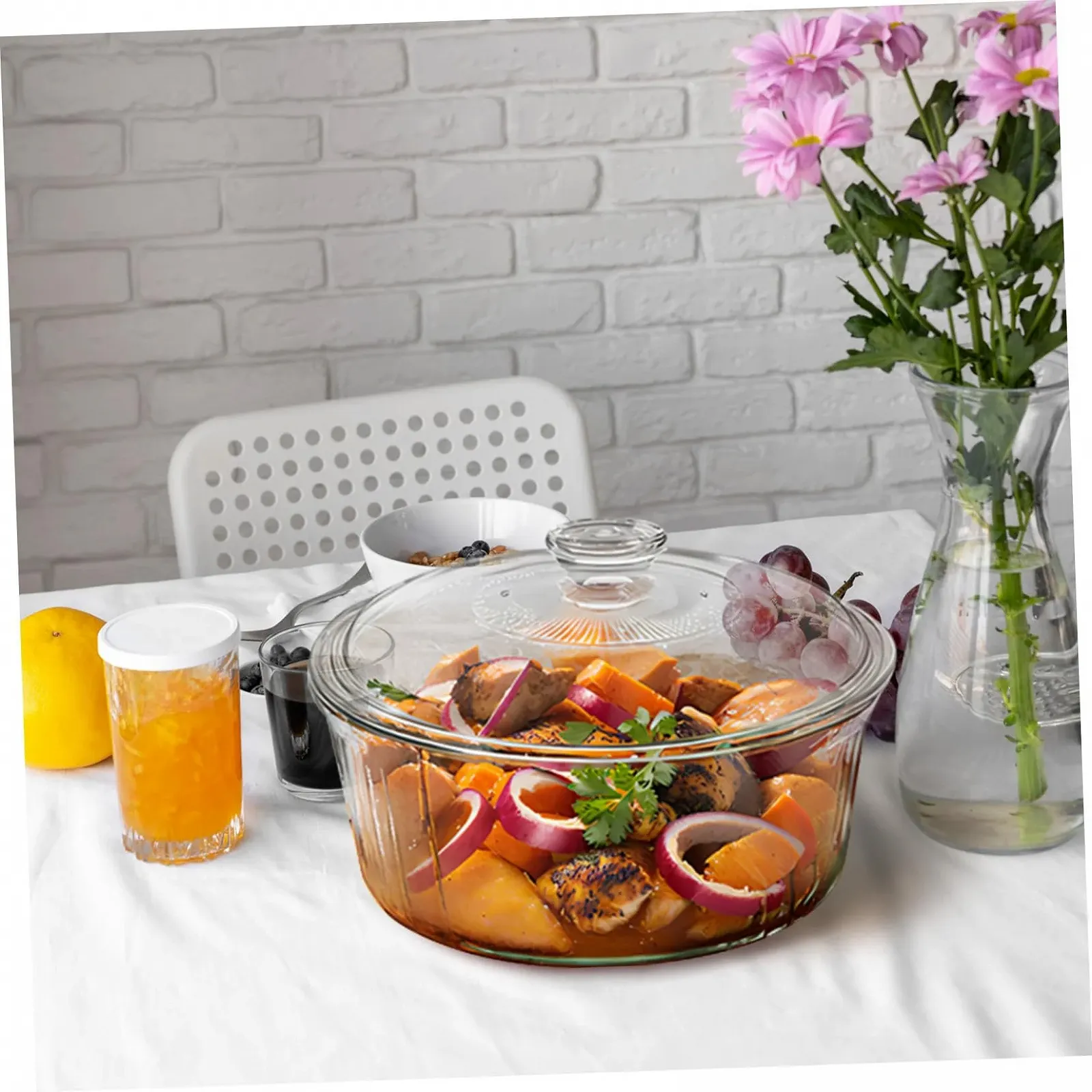 Кастрюля для запекания Ipetboom круглая боросиликатное стекло с крышкой, фото №4 Кастрюля для запекания Ipetboom круглая боросиликатное стекло с крышкой, фото №4