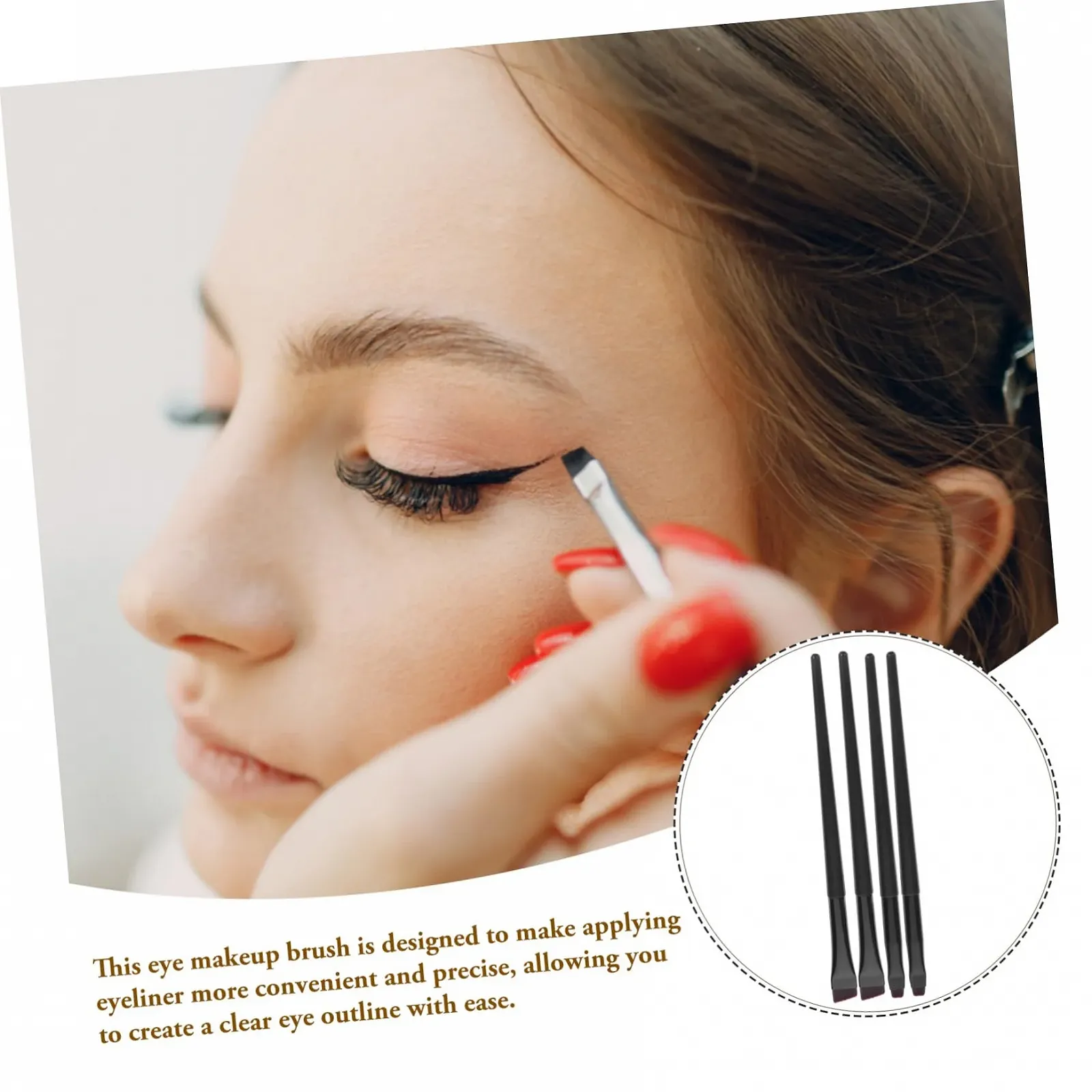 Кисти для подводки FRCOLOR 80 шт. Кисти для макияжа Кисти для косметики Кисти для красоты аксессуары для макияжа Кисти для точного нанесения на глаза набор для макияжа глаз большая Кисти для бровей Кисти со скошенной головкой, фото №7