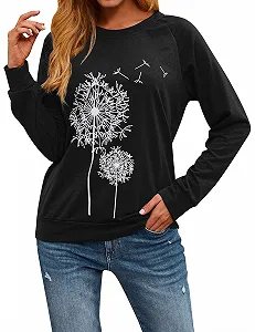 Женский свитшот Dresswel Одуванчик с длинными рукавами, принт одуванчика, осенне-зимняя блузка, топы synthetic.ua - Фото 1
