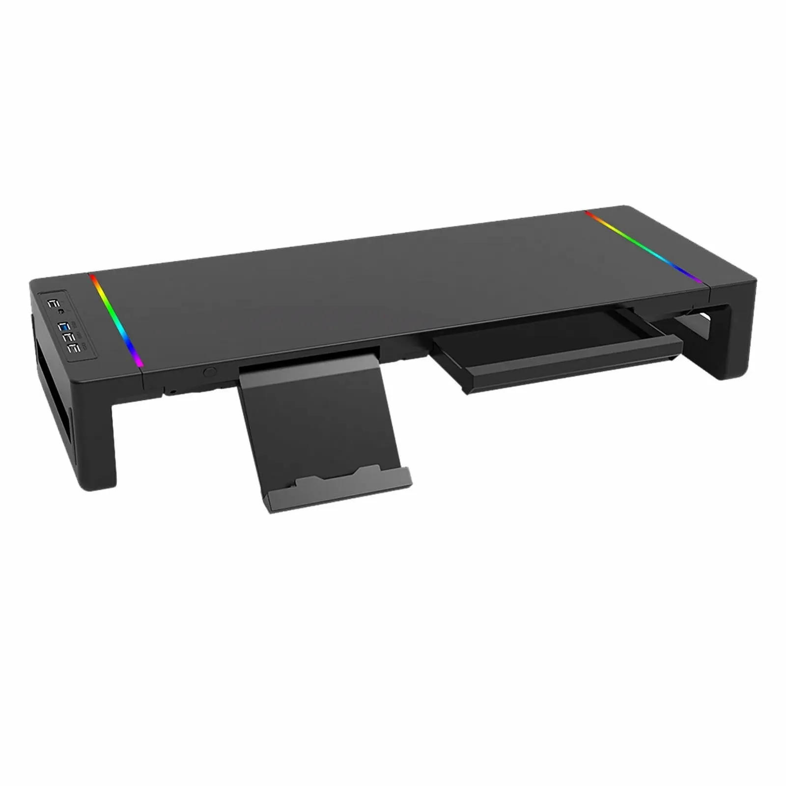 Подставка для монитора с USB 3.0, быстрая зарядка 8-в-1, выдвижной ящик, держатель для телефона, органайзер для стола, для настольного компьютера, ноутбука, офиса, фото №1