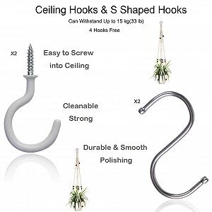 Підвісне кашпо макраме з бавовняної мотузки на 4 ніжки synthetic.ua - Фото 1