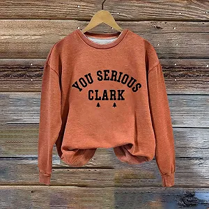 Женская Толстовка You Serious Christmas Print Casual Худи Круглый вырез Смешная Рождественская Рубашка Подарок synthetic.ua - Фото 1