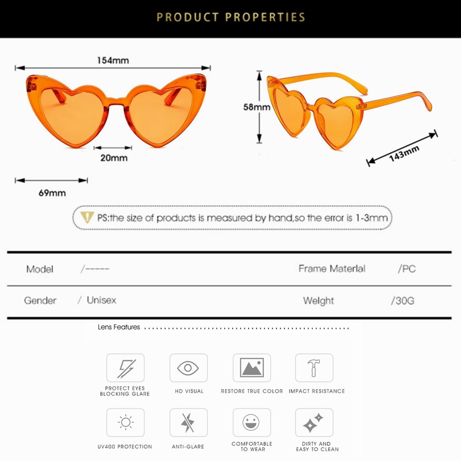 Солнцезащитные очки Сердце YOJUED Форма сердца UV400, фото №3 Солнцезащитные очки Сердце YOJUED Форма сердца UV400, фото №3