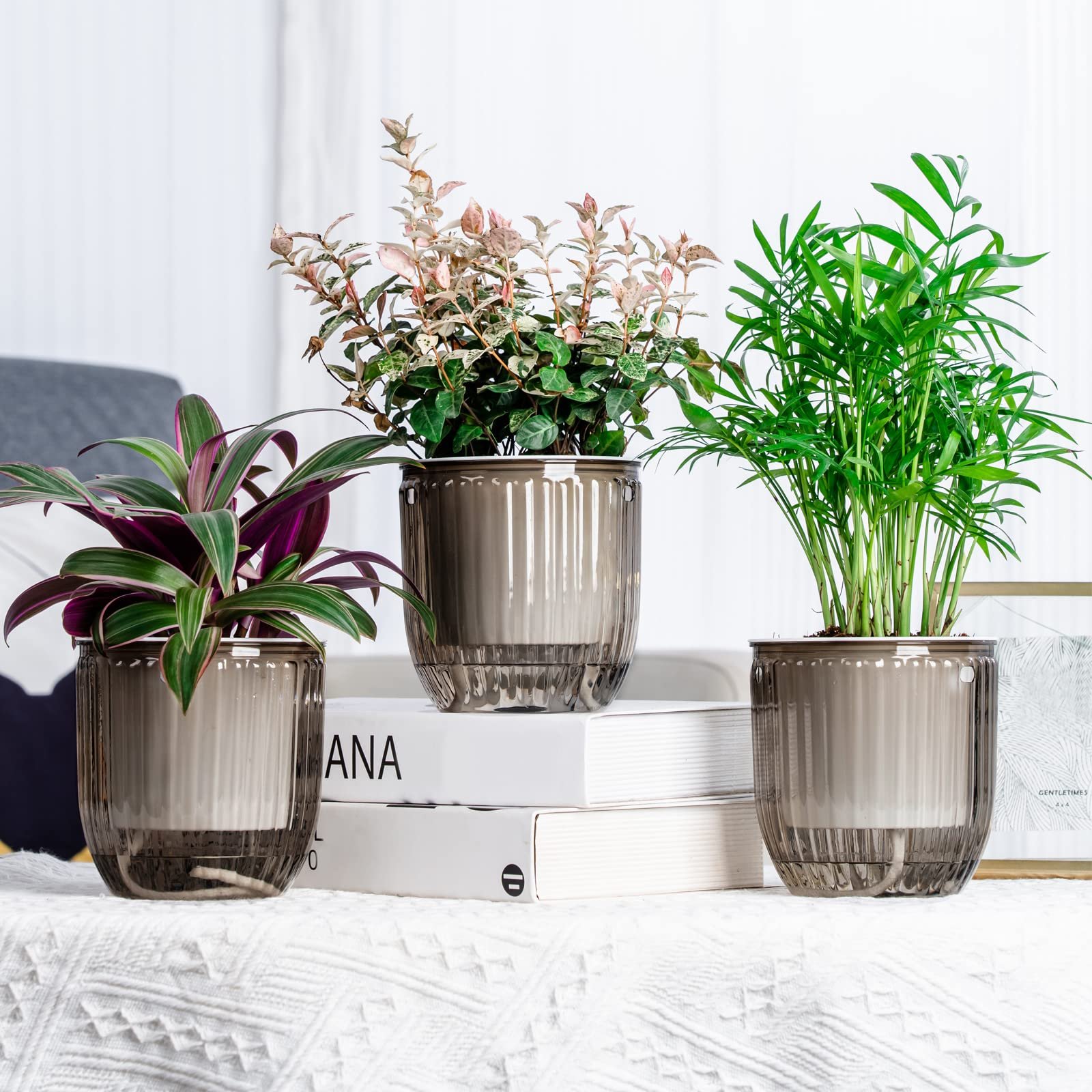 Підвісний вазон із самополивом 4,5" Набір 3 шт. з дренажними отворами, фото №2