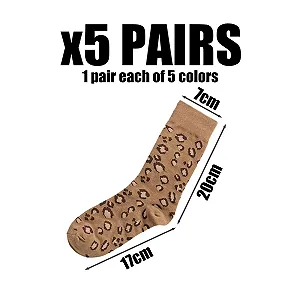 Носки средней длины с леопардовым принтом (5 пар) synthetic.ua - Фото 1