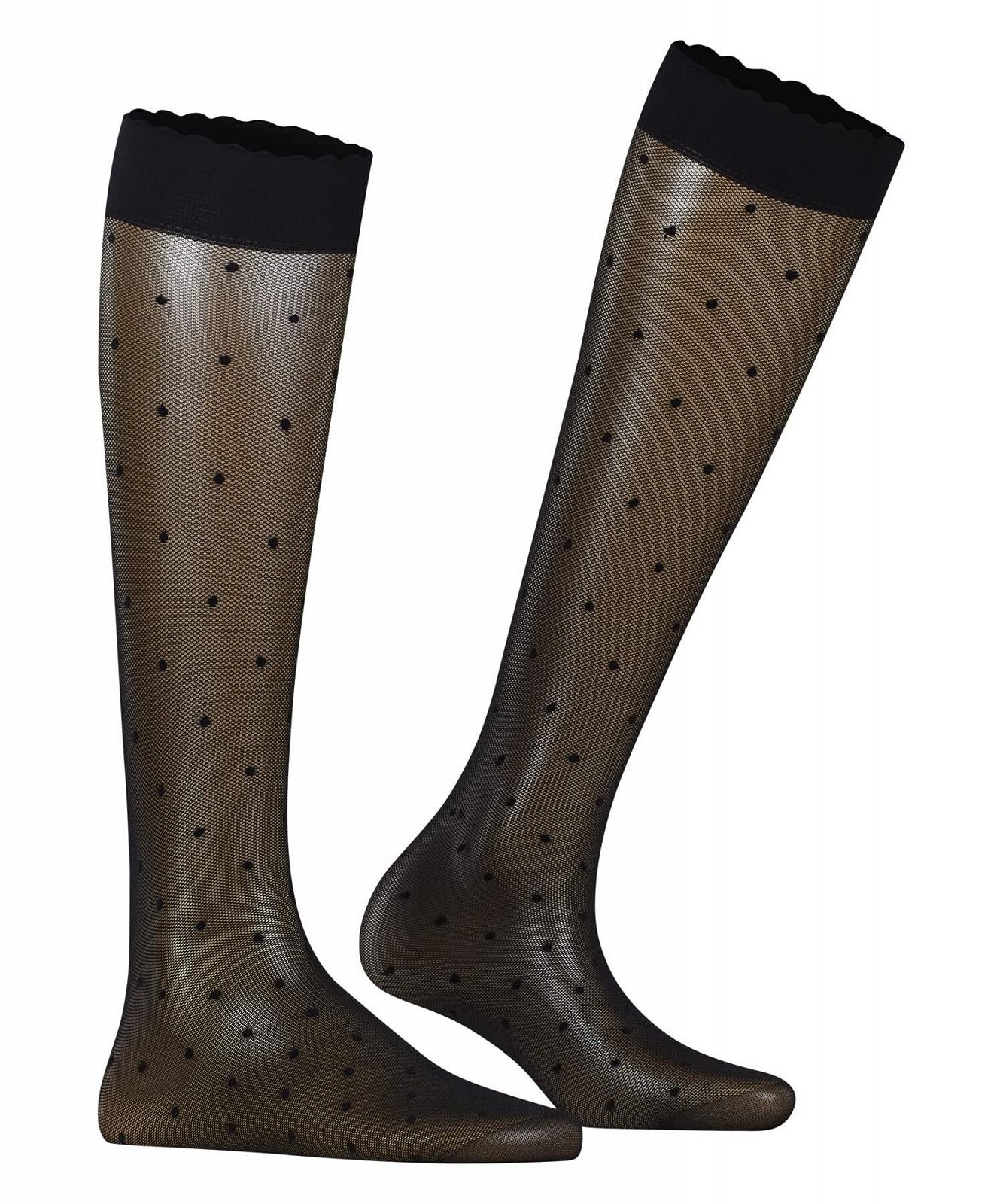 Гольфы FALKE Dot 15 Den Прозрачные, устойчивые к разрывам, без давления, экстра мягкий комфортный пояс, усиленный носок и тонкие стежки, в горошек, тонкий мягкий материал 1 пара, фото №3