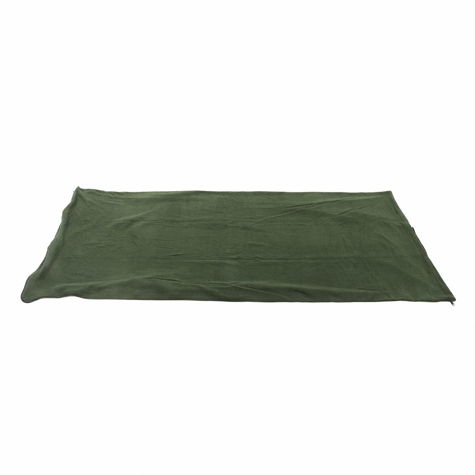 Спальный мешок Qukaim Fleece для взрослых портативный для кемпинга туризма и восхождений зеленый, фото №6