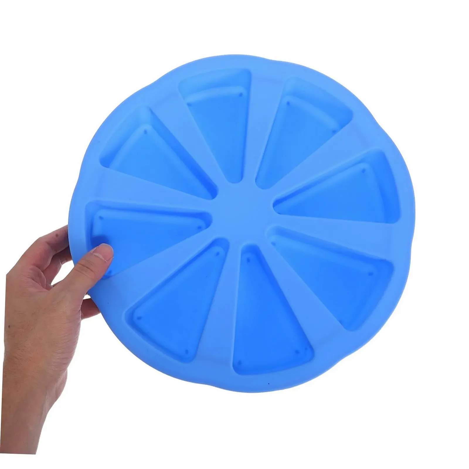 Форма для випікання VALICLUD Трикутна Силіконова 8 комірок Дизайн часточок апельсина Помаранчева, фото №4