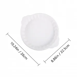 Форма для запекания керамическая круглая с ручками термостойкая белая synthetic.ua - Фото 1