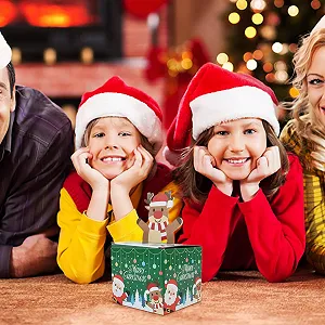 Різдвяна скарбничка-діспенсер Christmas Money Pull Box з 30 прозорими пакетами synthetic.ua - Фото 1