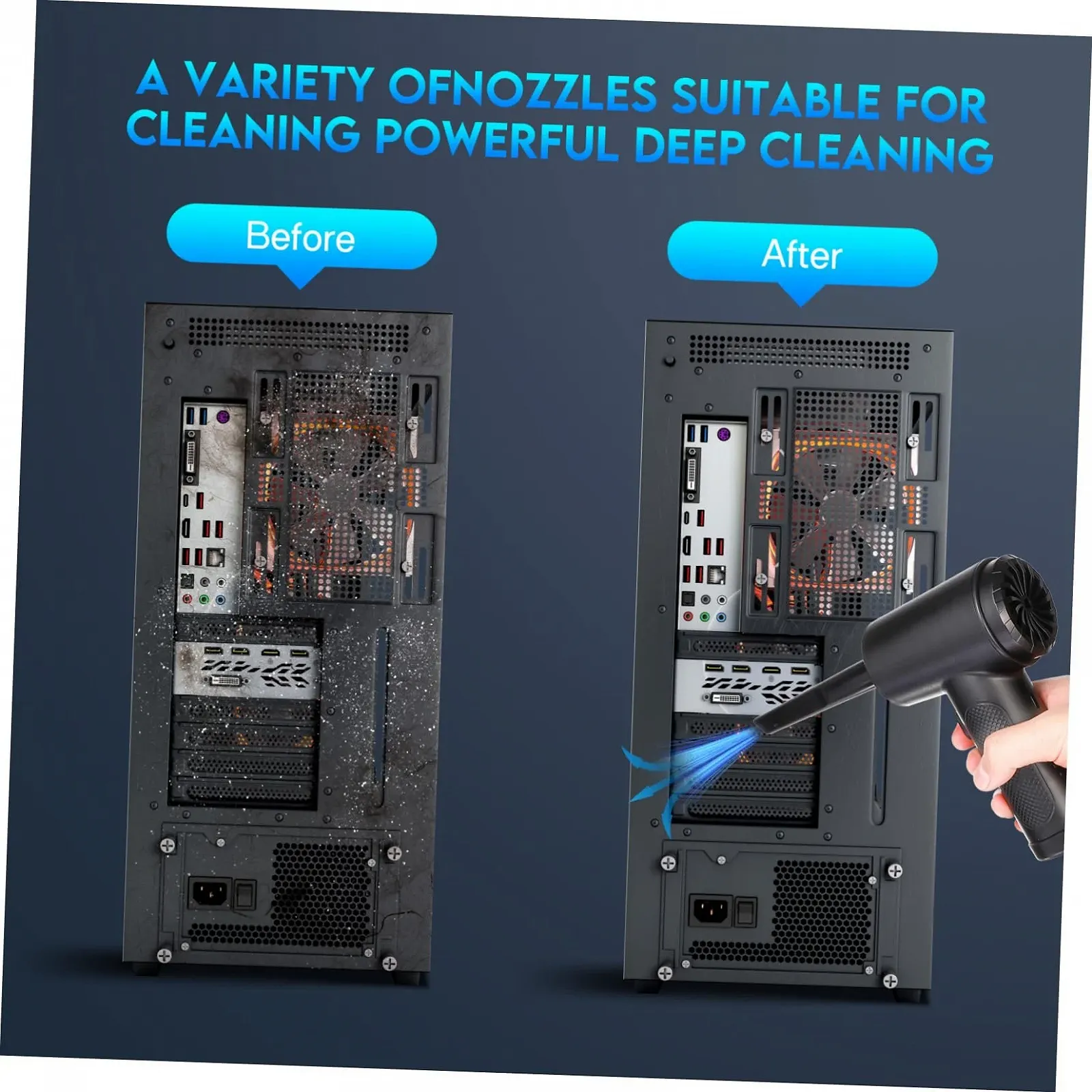 Аккумуляторный ручной пылесос-воздуходувка VILLCASE Portable, фото №9