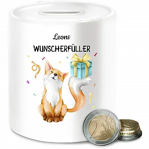 Скарбничка Лисичка з ім'ям Керамічна - Фото 1