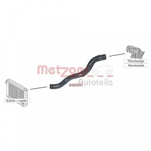 Шланг радіатора METZGER 2420237 для CITROËN FIAT PEUGEOT, лівий верхній synthetic.ua - Фото 1