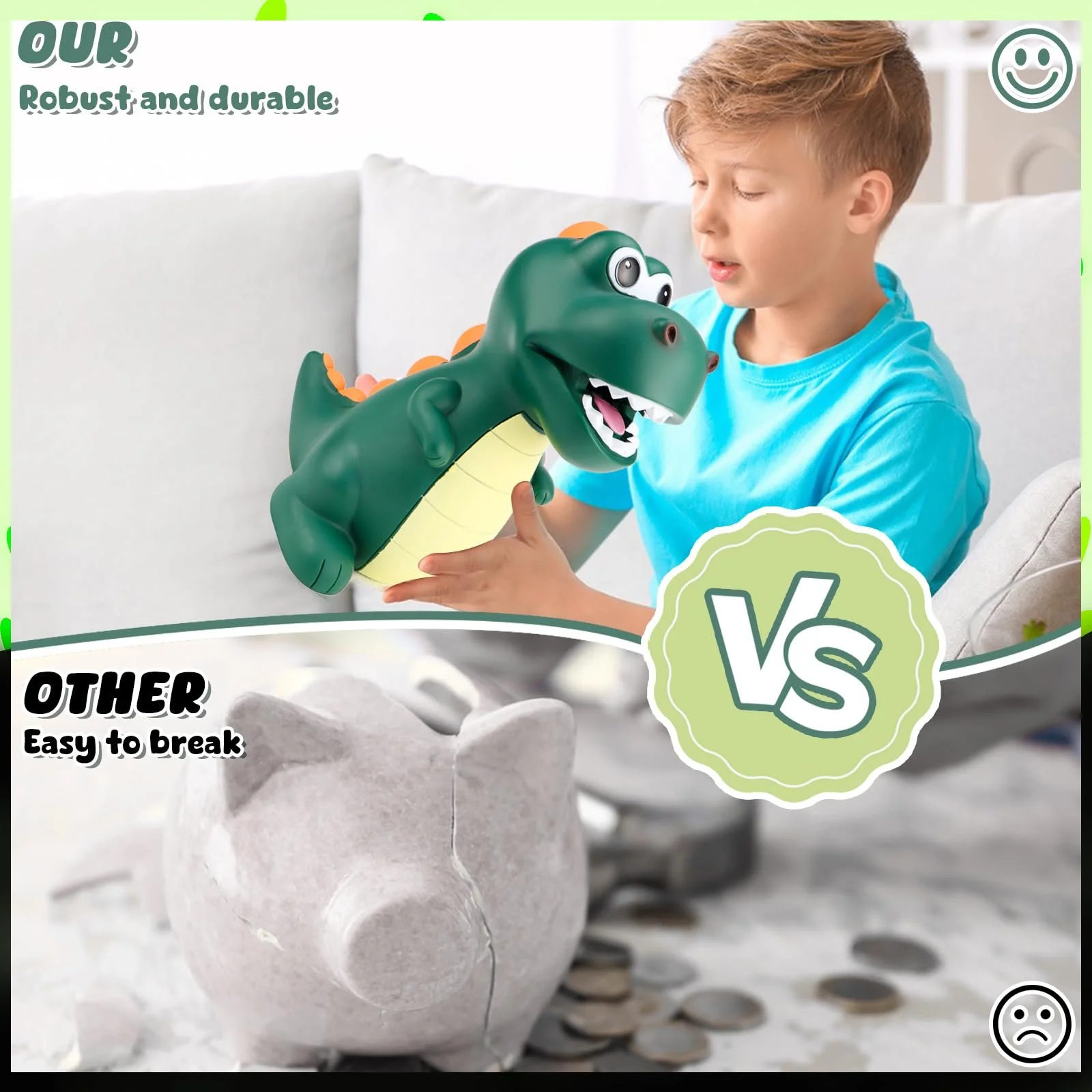 Скарбничка CHRI Динозавр ПВХ Декоративна, фото №4