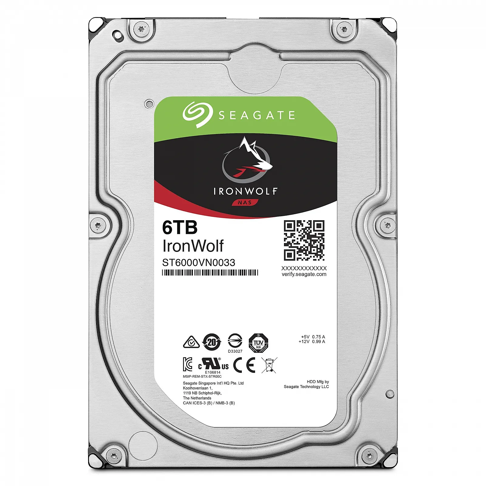 Жорсткий диск Seagate IronWolf ST6000VN001 6TB NAS 8.9 см 3.5 дюйма 7200 rpm 256 MB Cache SATA 6 Gb/s Silver, фото №3 Жорсткий диск Seagate IronWolf ST6000VN001 6TB NAS 8.9 см 3.5 дюйма 7200 rpm 256 MB Cache SATA 6 Gb/s Silver, фото №3