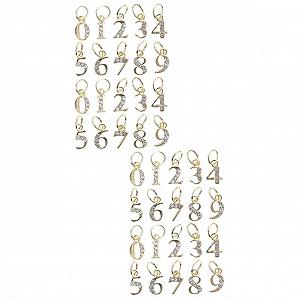 Подвеска для ногтей Healvian Набор 40 шт. Крест Сердце с цифрой Золотой край - Фото 1