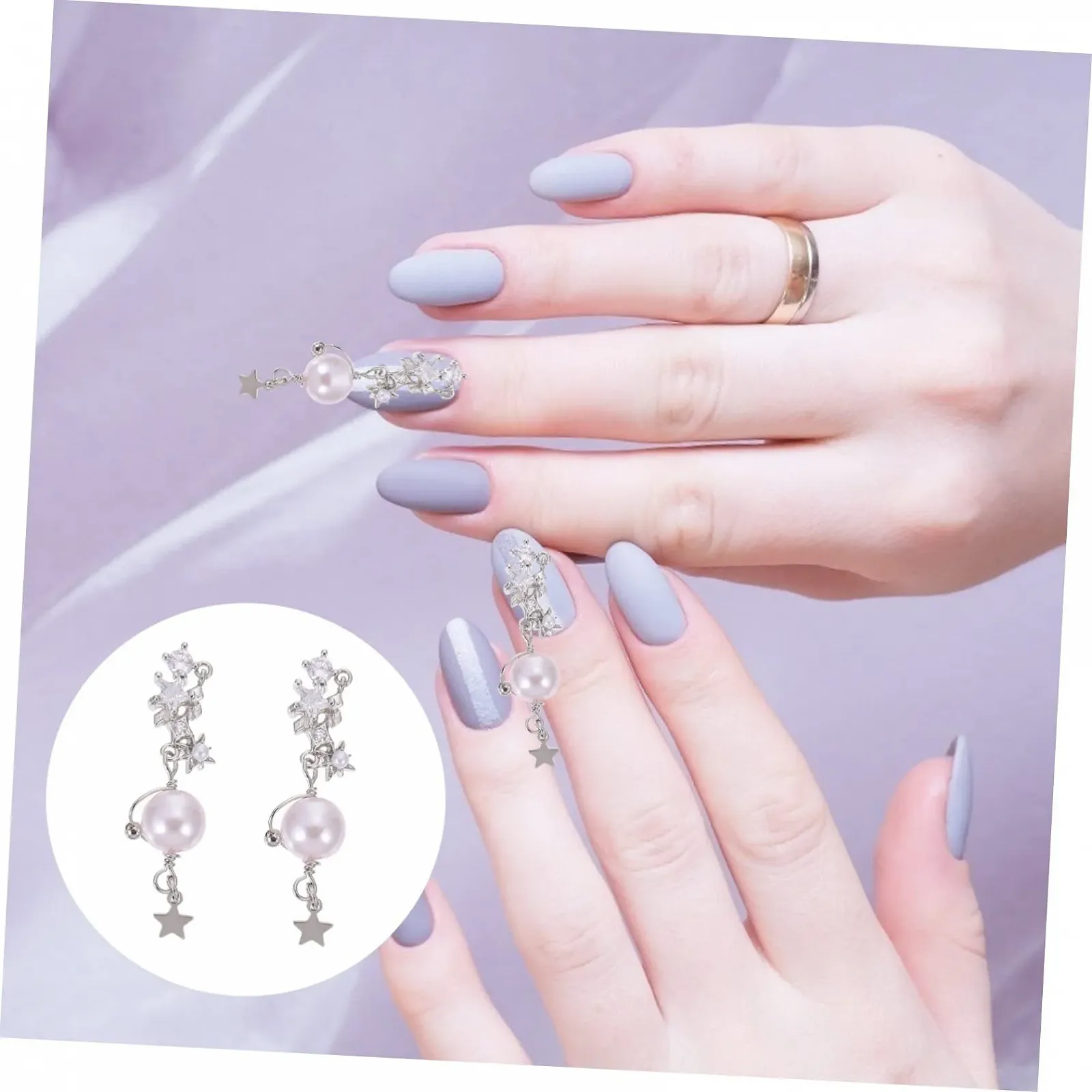 Жемчужная цепочка для ногтей, 2 шт, фото №9