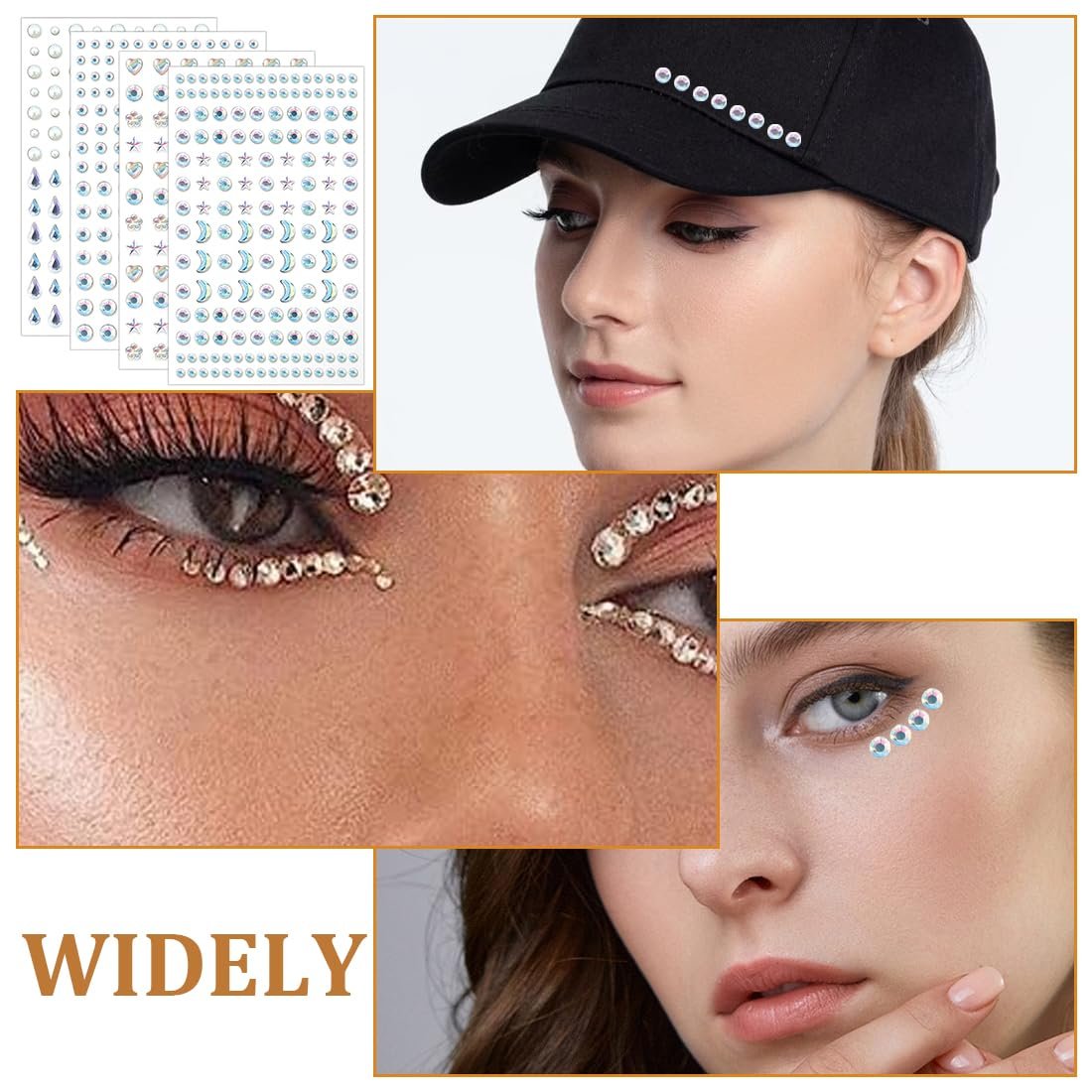 Стрази Самоклеючі наліпки з камінням 4шт Блискітки 1шт, фото №2