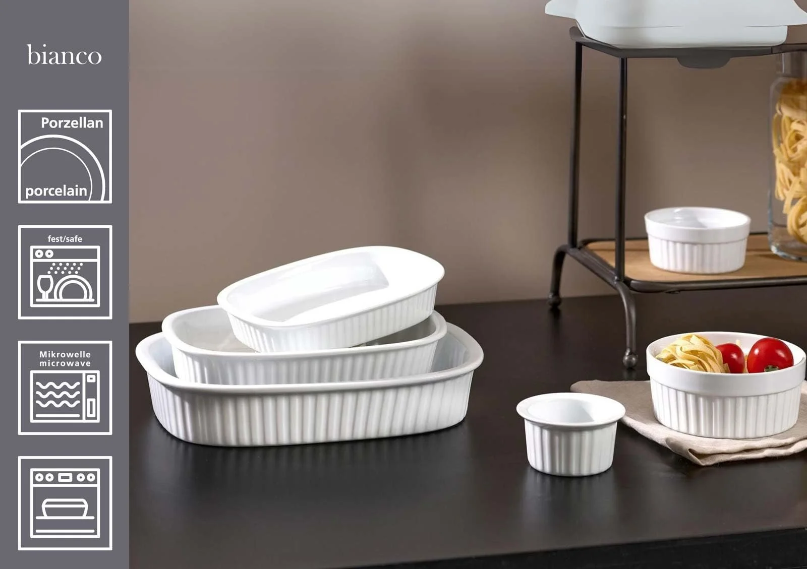 Форма для запікання Ritzenhoff & Breker Bianco прямокутна 22 x 16 см порцелянова Біла, фото №2