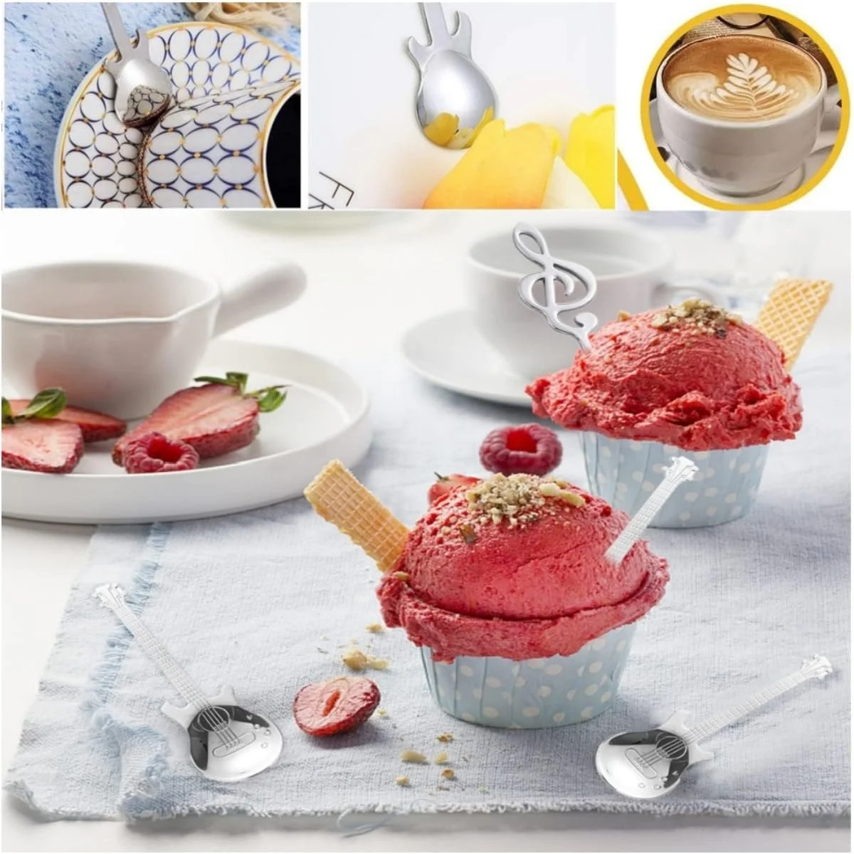 Ложка Тип Гітара Набір 3 шт. Різнокольорова Нержавіюча сталь, фото №9