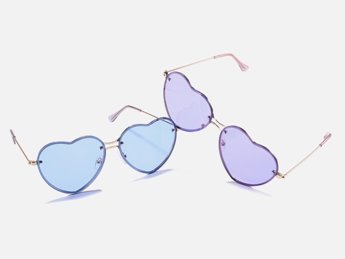 Сонцезахисні окуляри Ретро ESALIA Металева оправа Кольорові лінзи Форма серця, фото №6