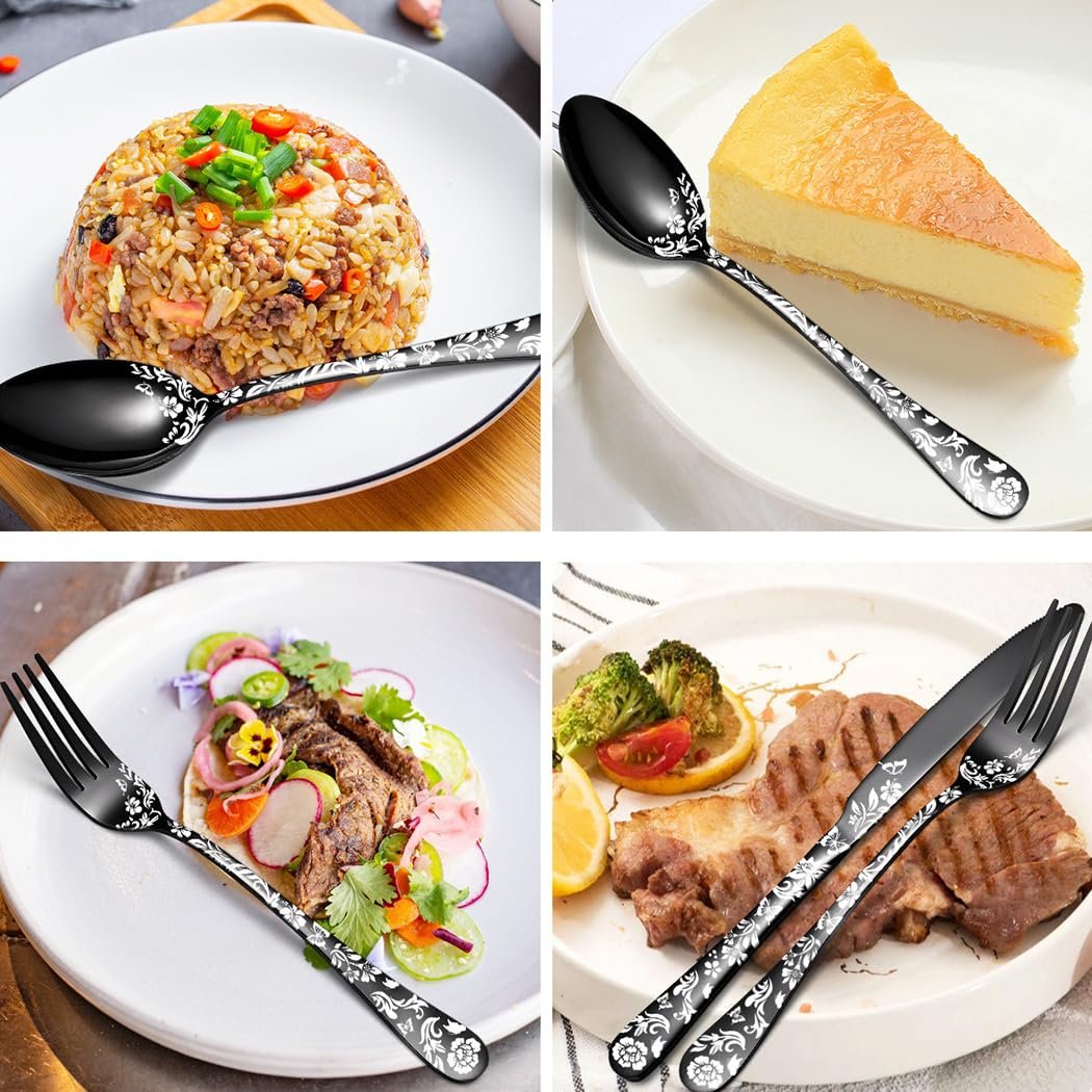 Набор столовых приборов XIAOYU 5 предметов, черный, пищевая нержавеющая сталь, фото №4 Набор столовых приборов XIAOYU 5 предметов, черный, пищевая нержавеющая сталь, фото №4